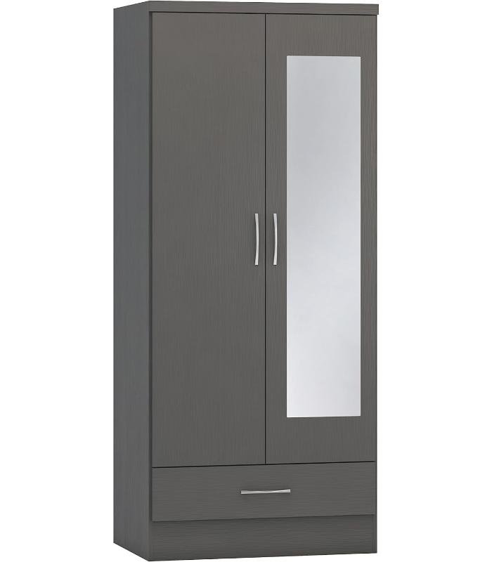 2 Door + 1 Drawer Assembled Mirror Wardrobe