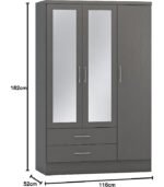 3 Door + 2 Drawer Assembled Wardrobe