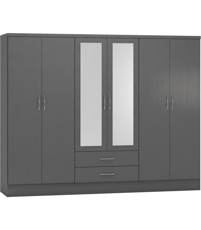 6 Door + 2 Drawer Assembled Wardrobe